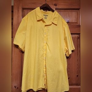 King Size Men's Button Down Shirt Sleeve Shirt, 3X